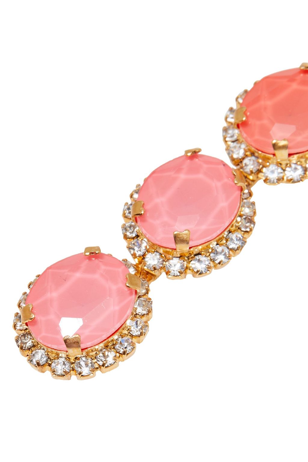 ELIZABETH COLE Von 24-karat gold-plated, crystal and stone earrings