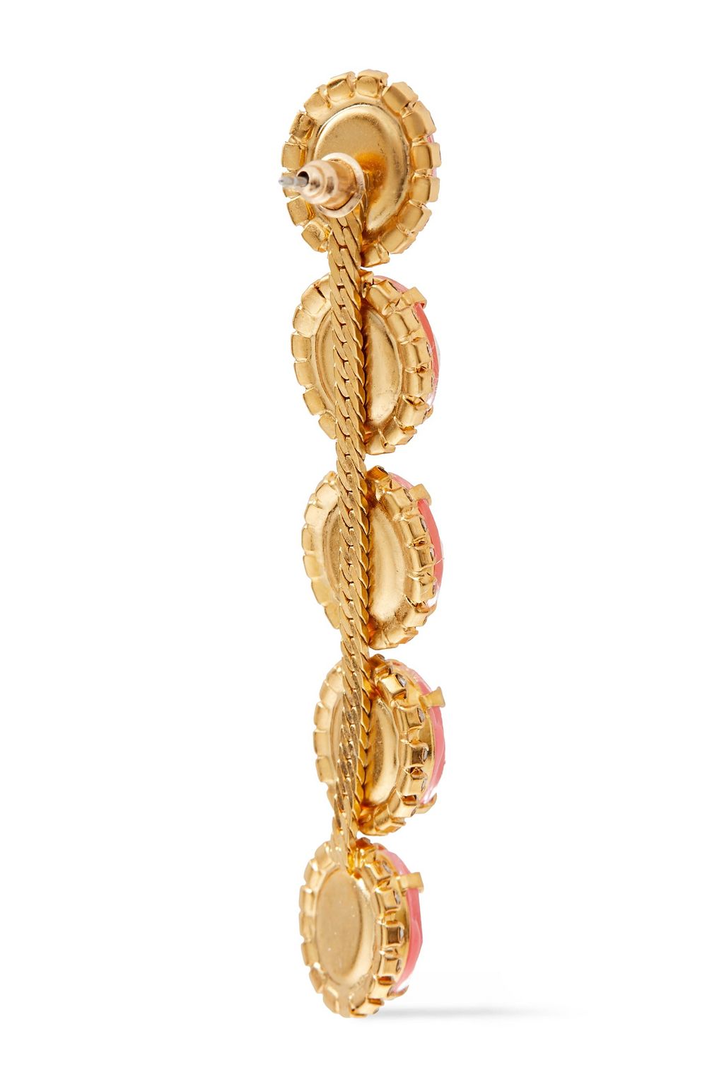ELIZABETH COLE Von 24-karat gold-plated, crystal and stone earrings