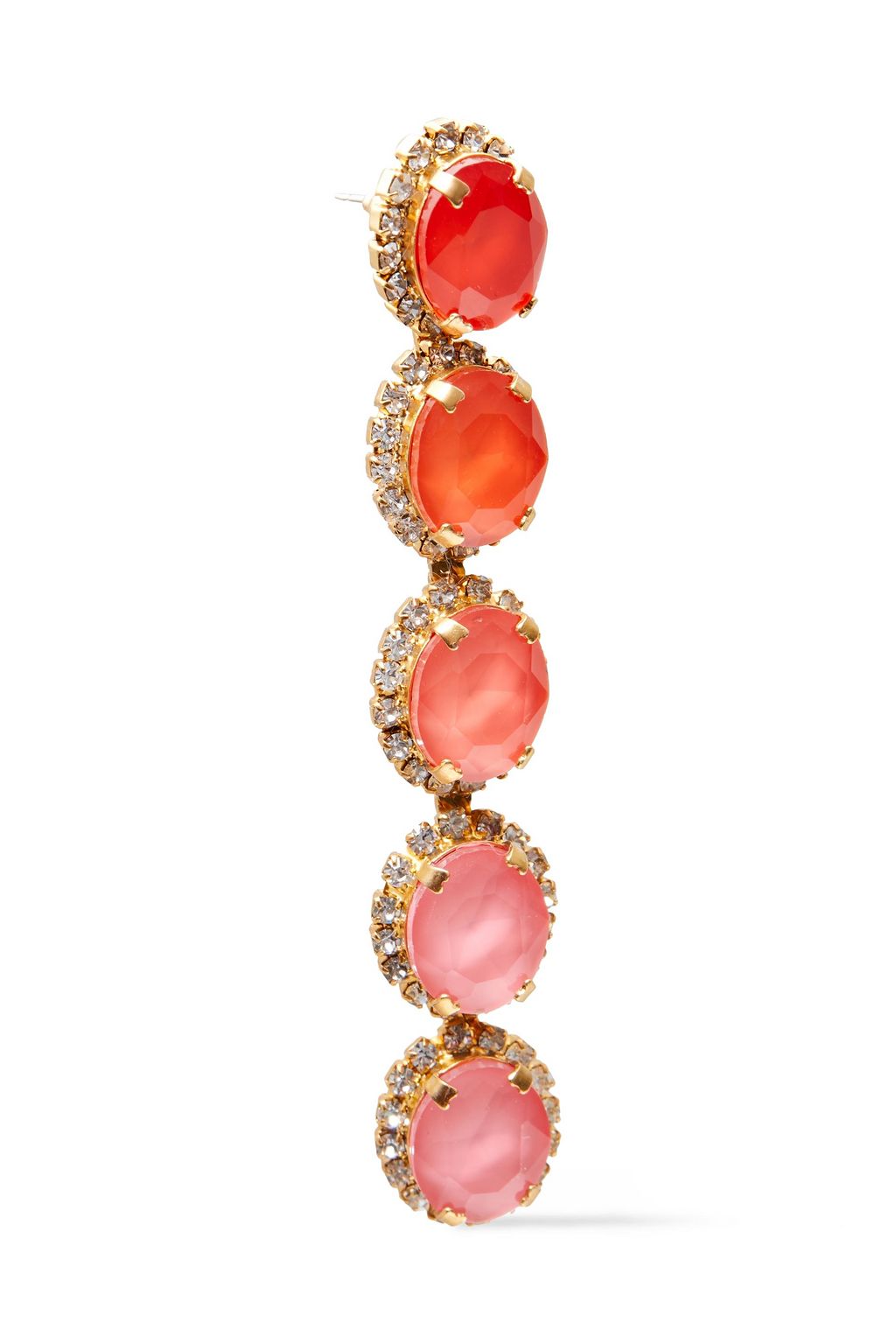 ELIZABETH COLE Von 24-karat gold-plated, crystal and stone earrings
