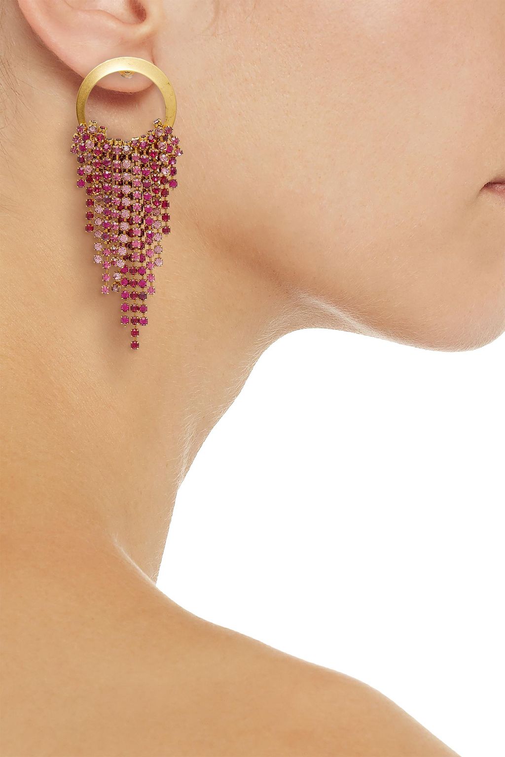 ELIZABETH COLE 24-karat gold-plated, Swarovski crystal and glass earrings
