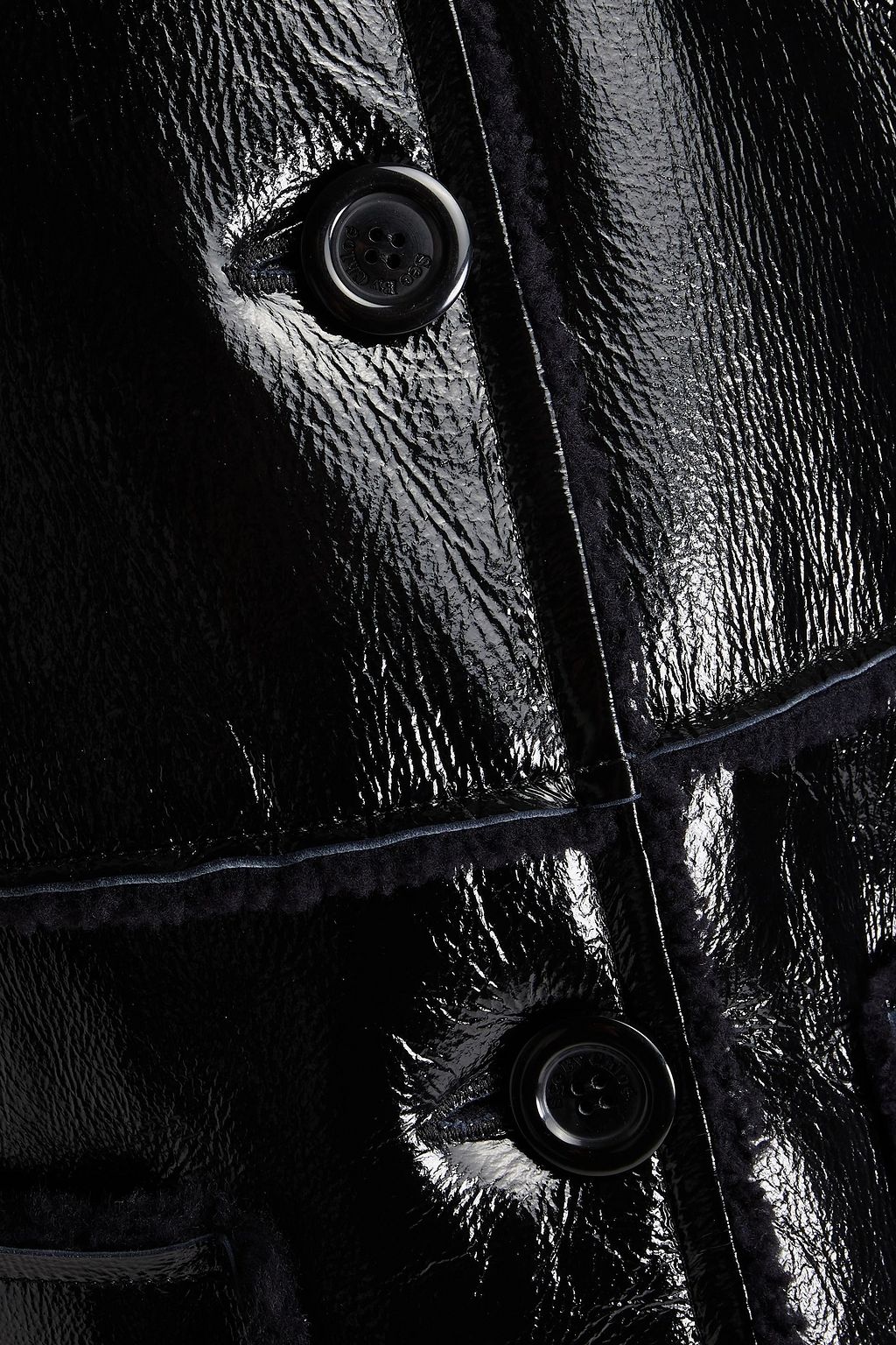 SEE BY CHLOÉ Glossed-leather and shearling coat