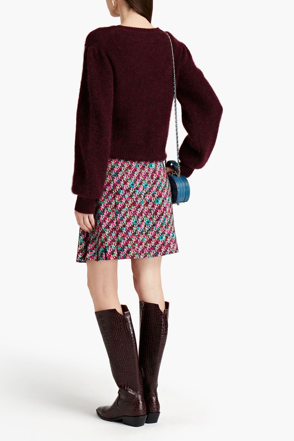 SEE BY CHLOÉ Pleated printed crepe mini skirt