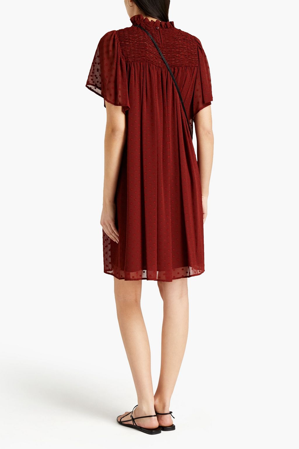 SEE BY CHLOÉ Gathered fil coupé crepon mini dress