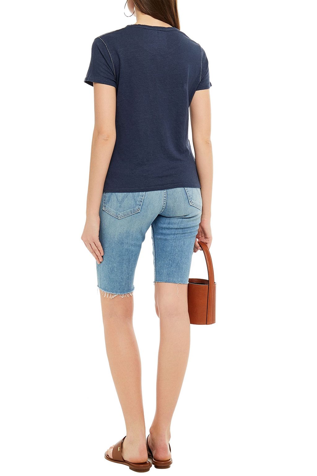 MAJESTIC FILATURES Slub stretch-linen jersey T-shirt