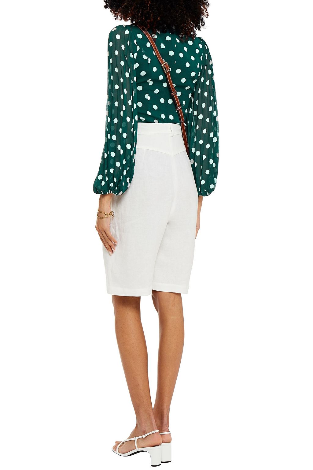 ZIMMERMANN Pleated polka-dot chiffon blouse