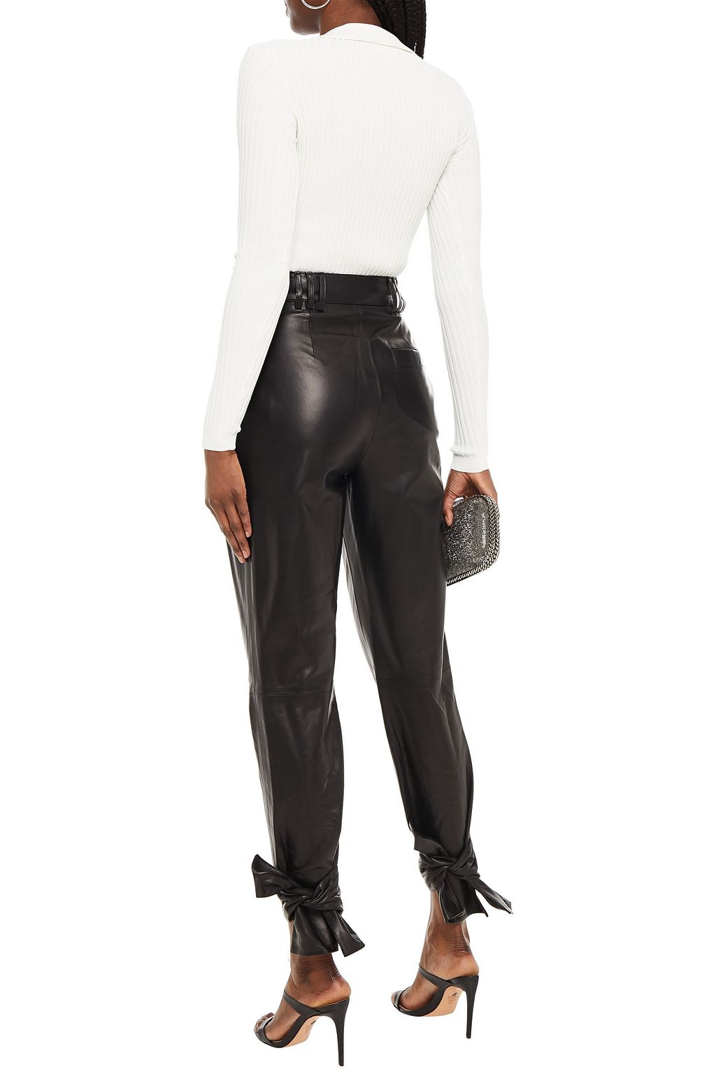 RONNY KOBO Tasmin embellished ribbed-knit bodysuit