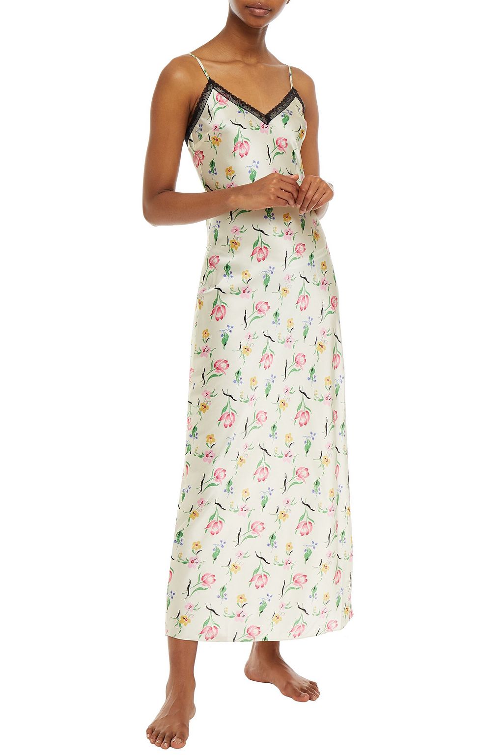 MORGAN LANE Lexi floral-print silk-blend satin nightdress
