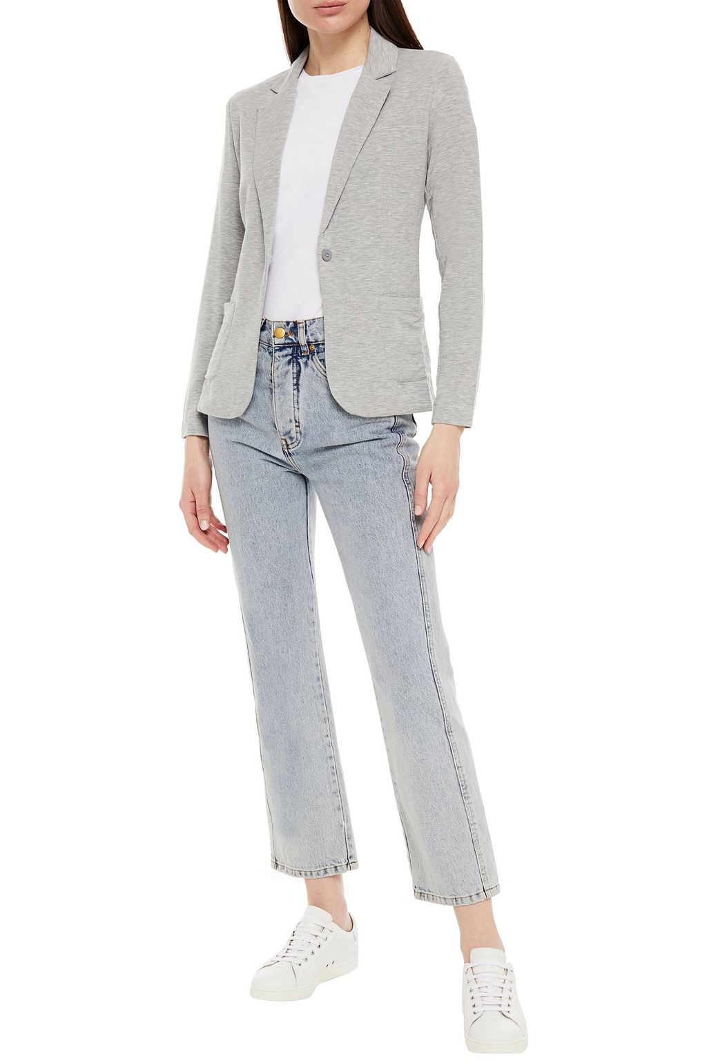 MAJESTIC FILATURES Mélange slub stretch-jersey blazer