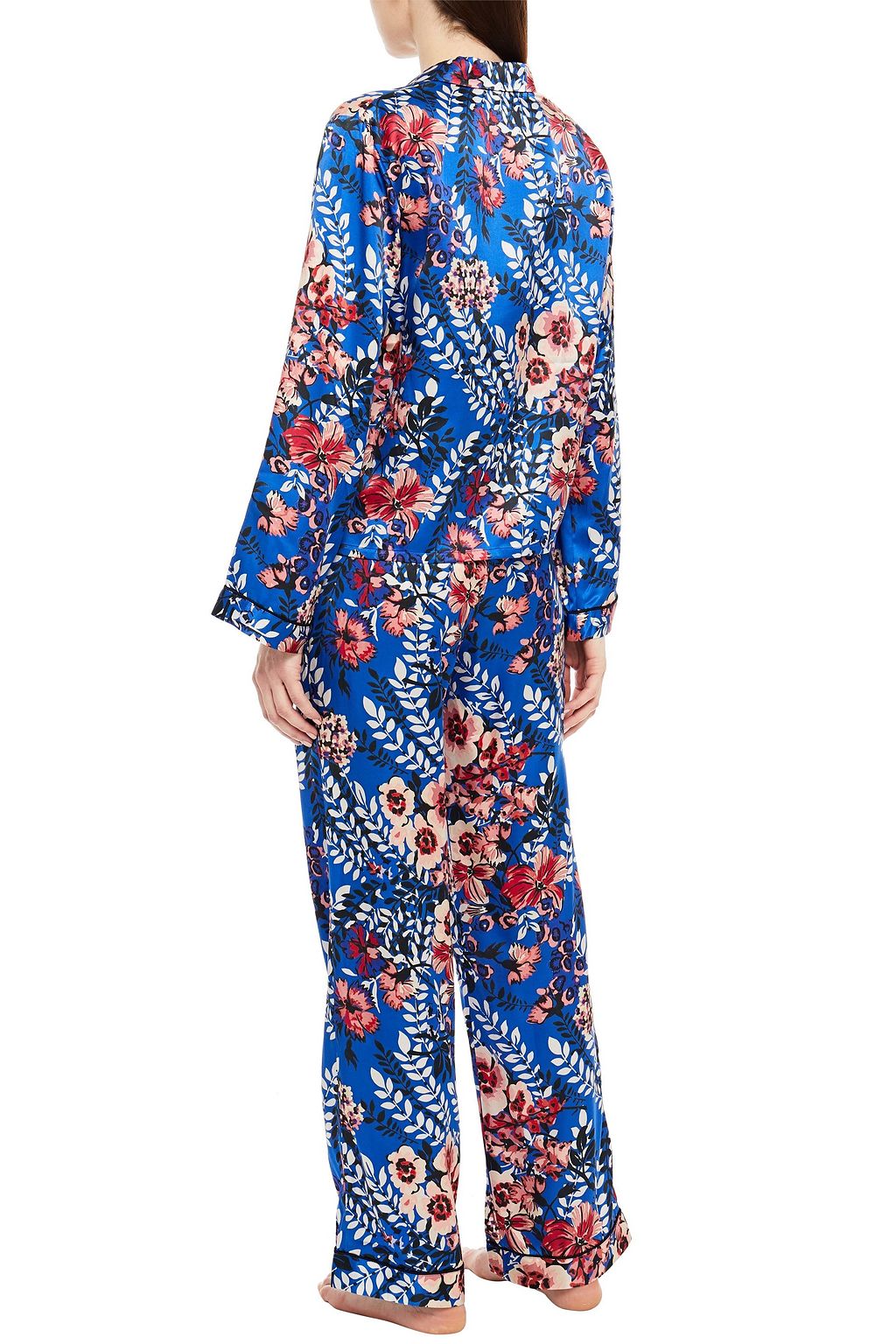 MORGAN LANE Floral-print satin pajama pants