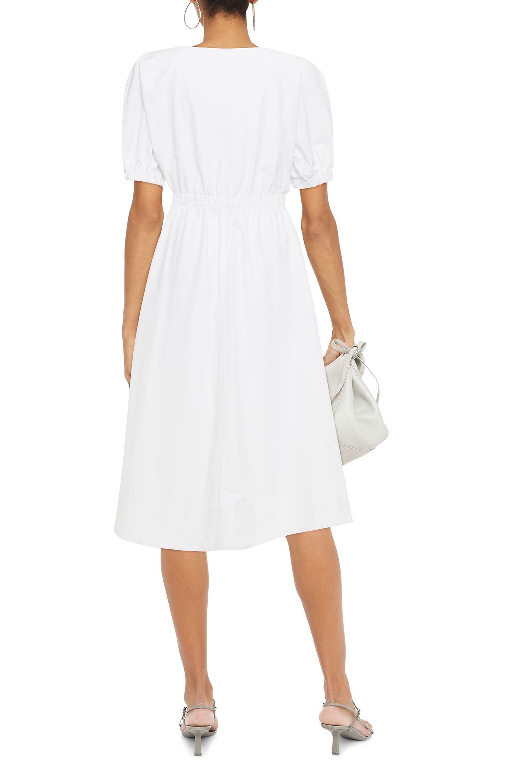 3.1 PHILLIP LIM Tie-front snap-detailed cotton-blend poplin midi dress