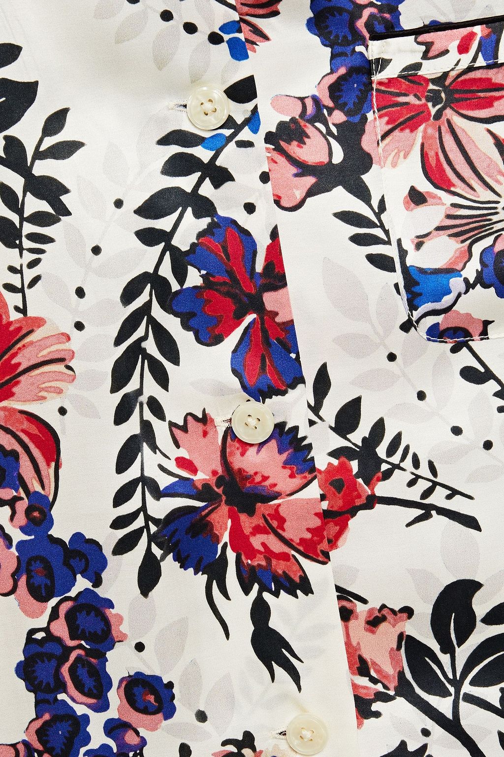 MORGAN LANE Ruthie floral-print satin pajama top