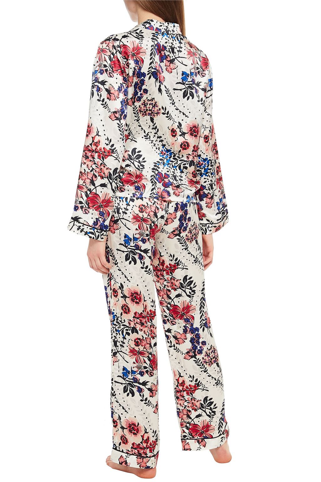 MORGAN LANE Ruthie floral-print satin pajama top