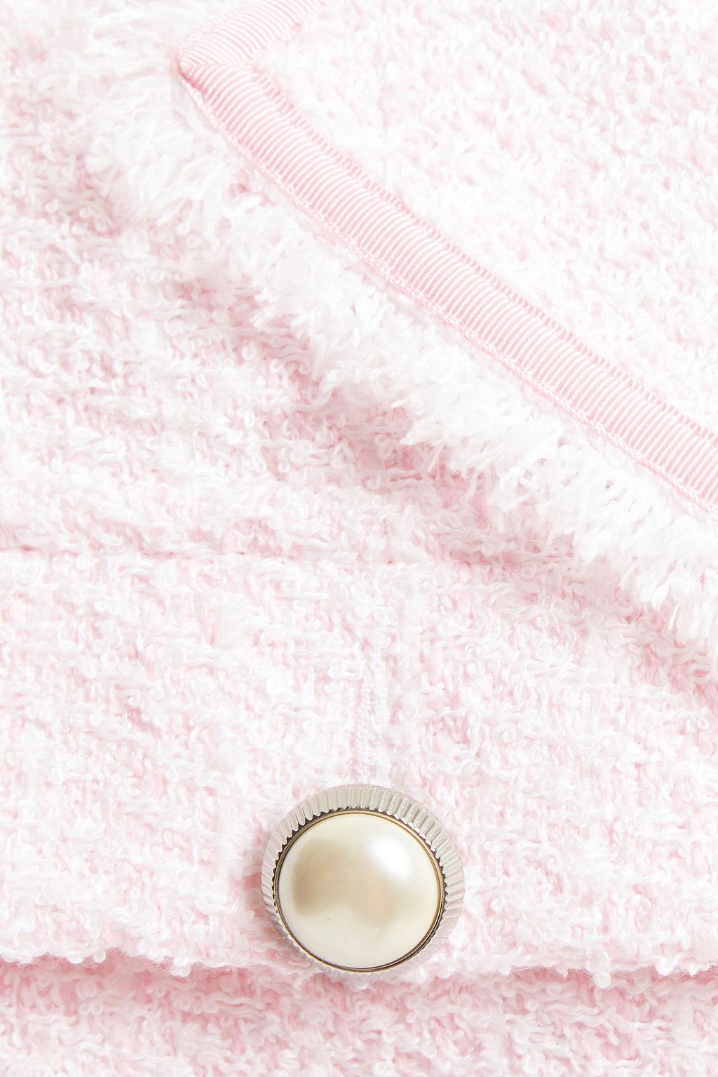 CLAUDIE PIERLOT Cropped Jacke aus Bouclé-Tweed mit Fransen