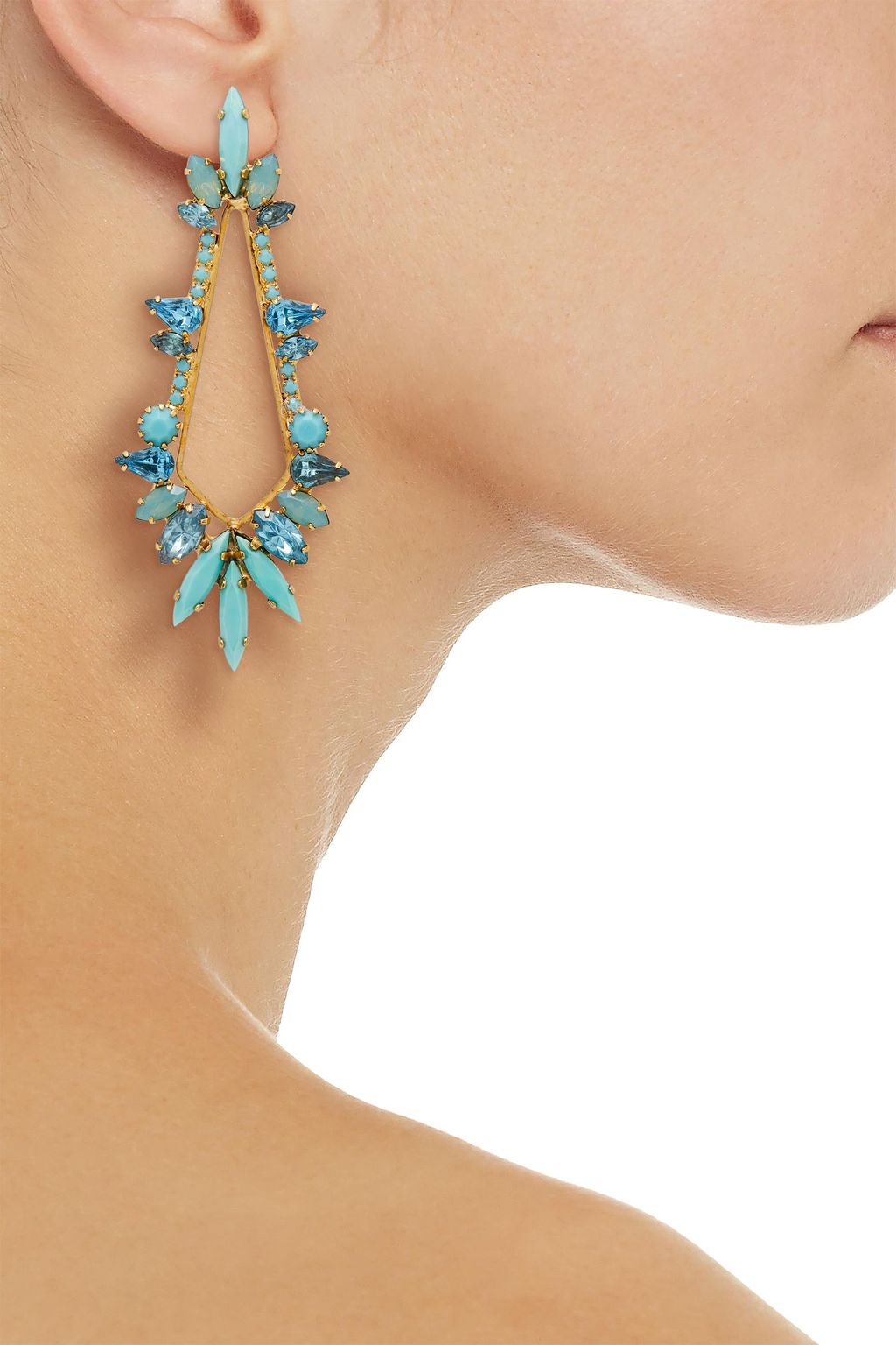 ELIZABETH COLE 24-karat gold-plated crystal earrings