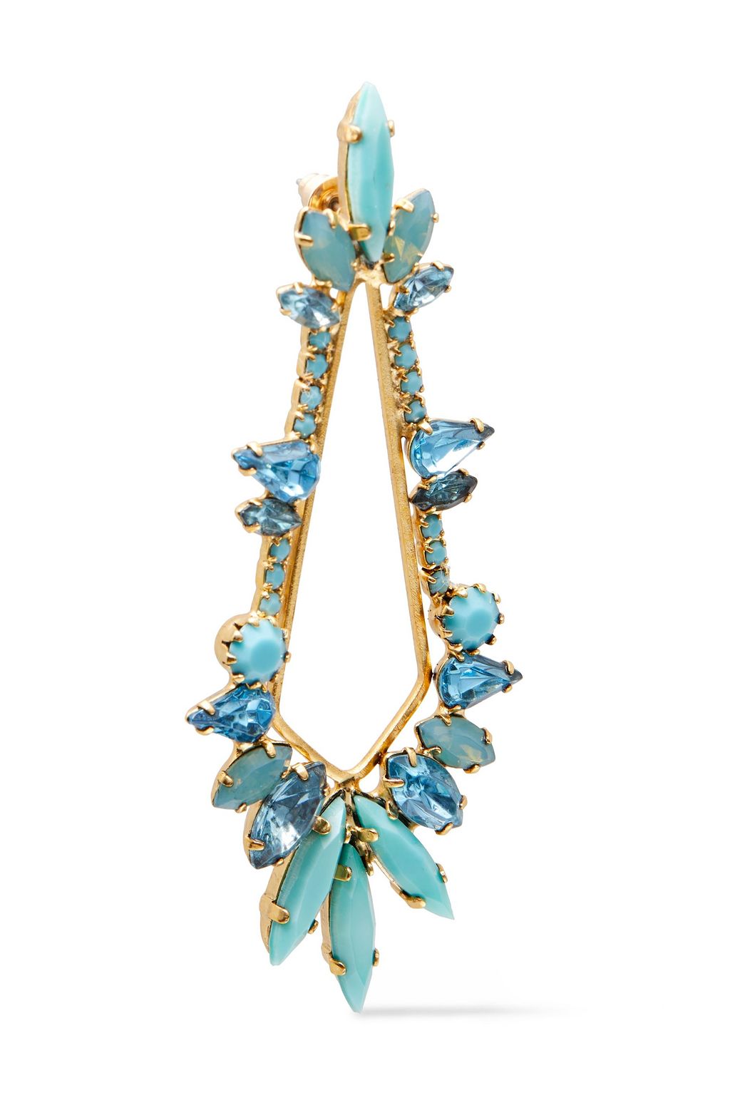 ELIZABETH COLE 24-karat gold-plated crystal earrings