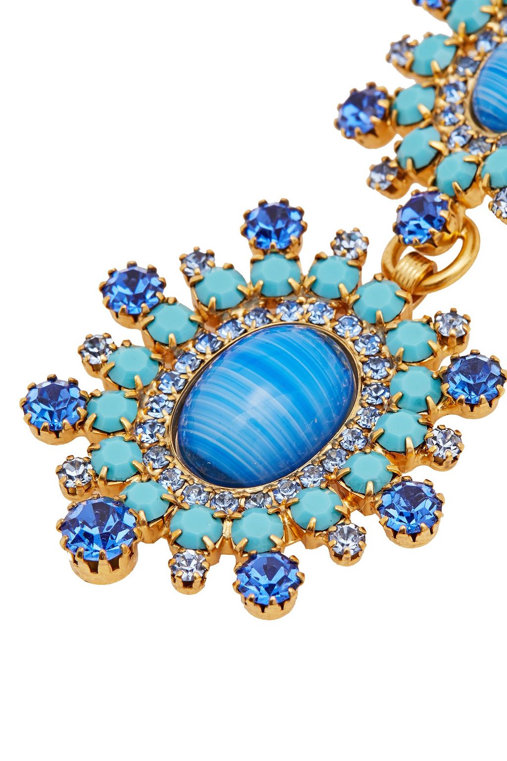 ELIZABETH COLE 24-karat gold-plated, Swarovski crystal and glass earrings