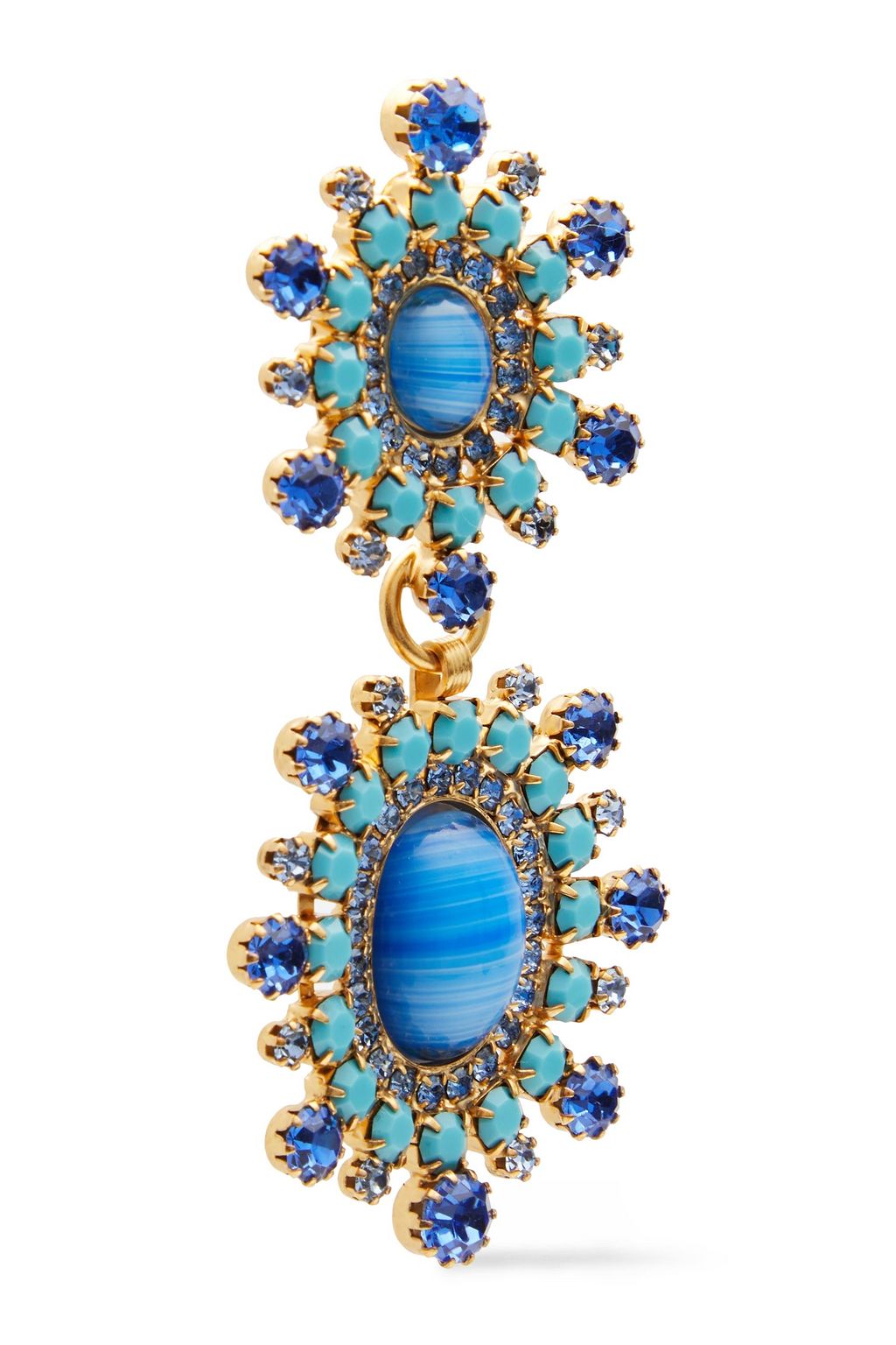 ELIZABETH COLE 24-karat gold-plated, Swarovski crystal and glass earrings