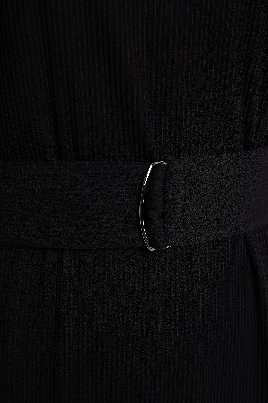 ST. JOHN Belted ribbed stretch-crepe tunic