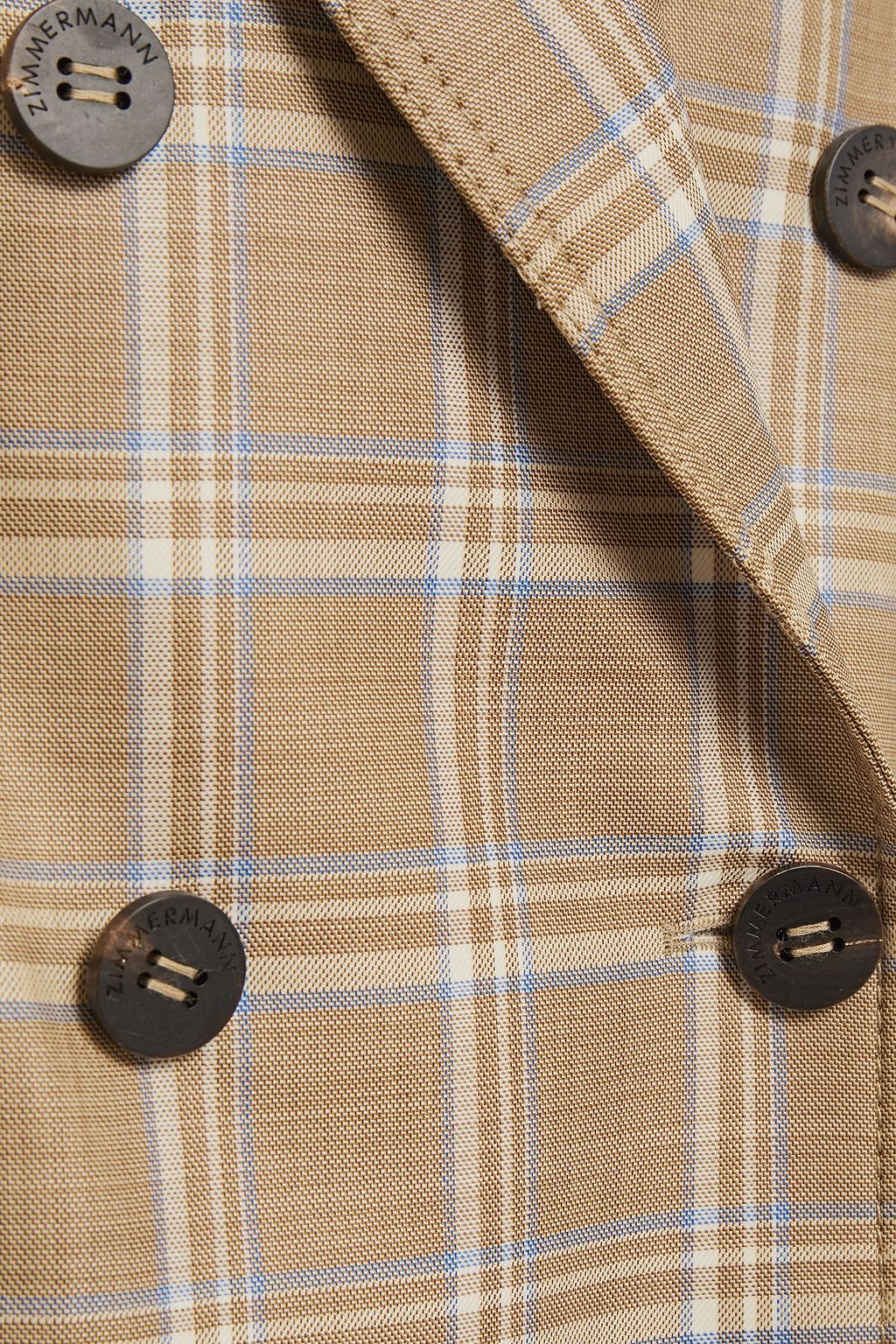 ZIMMERMANN Double-breasted checked wool blazer