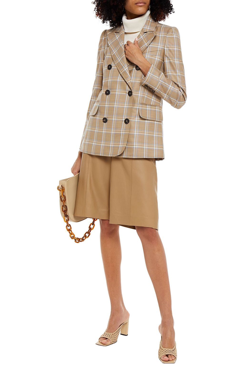 ZIMMERMANN Double-breasted checked wool blazer