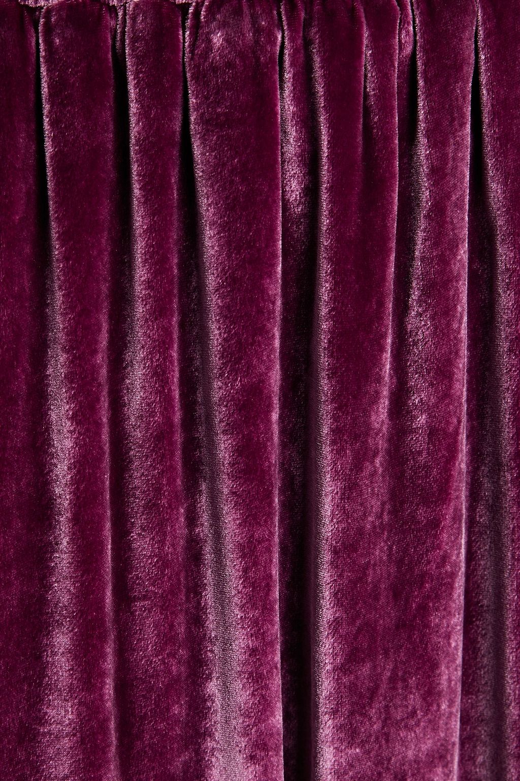 ALICE + OLIVIA Asymmetric gathered crushed-velvet skirt