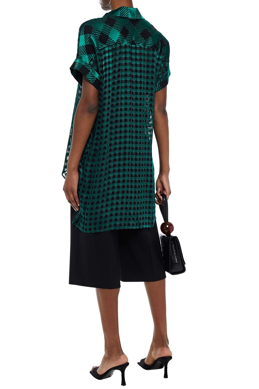 ALICE + OLIVIA Edyth gingham devoré-chiffon tunic
