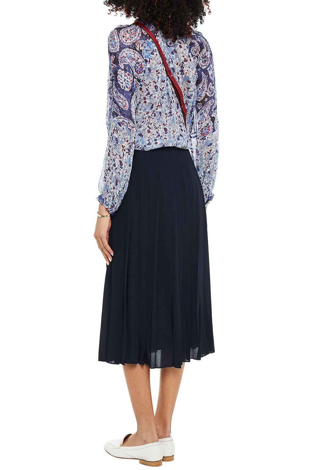 CLAUDIE PIERLOT Belinie gathered printed chiffon blouse