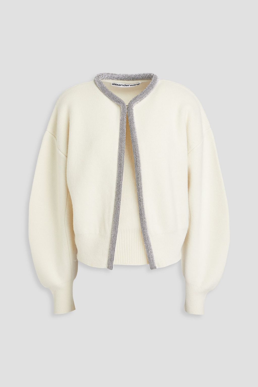 ALEXANDER WANG Embellished wool blend cardigan THE OUTNET