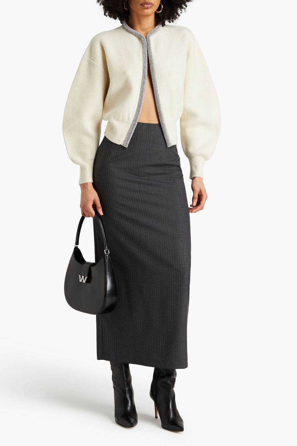 ALEXANDER WANG Embellished wool-blend cardigan