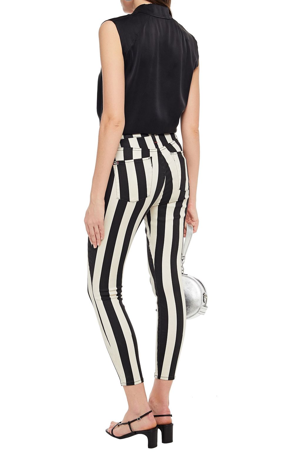 ALICE + OLIVIA Striped high-rise skinny jeans