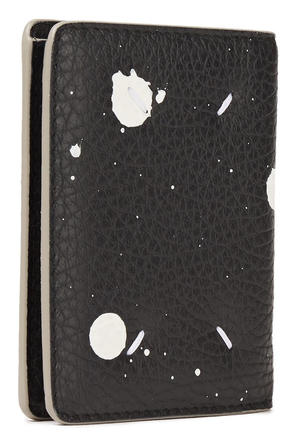 Maison Margiela Printed Textured-leather Wallet In Black