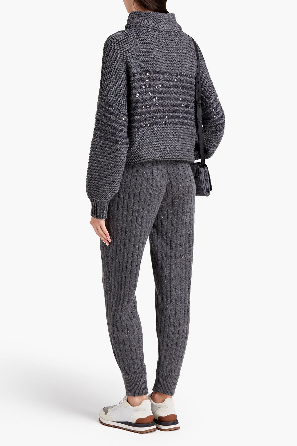 BRUNELLO CUCINELLI Embellished wool, cashmere and silk-blend turtleneck sweater
