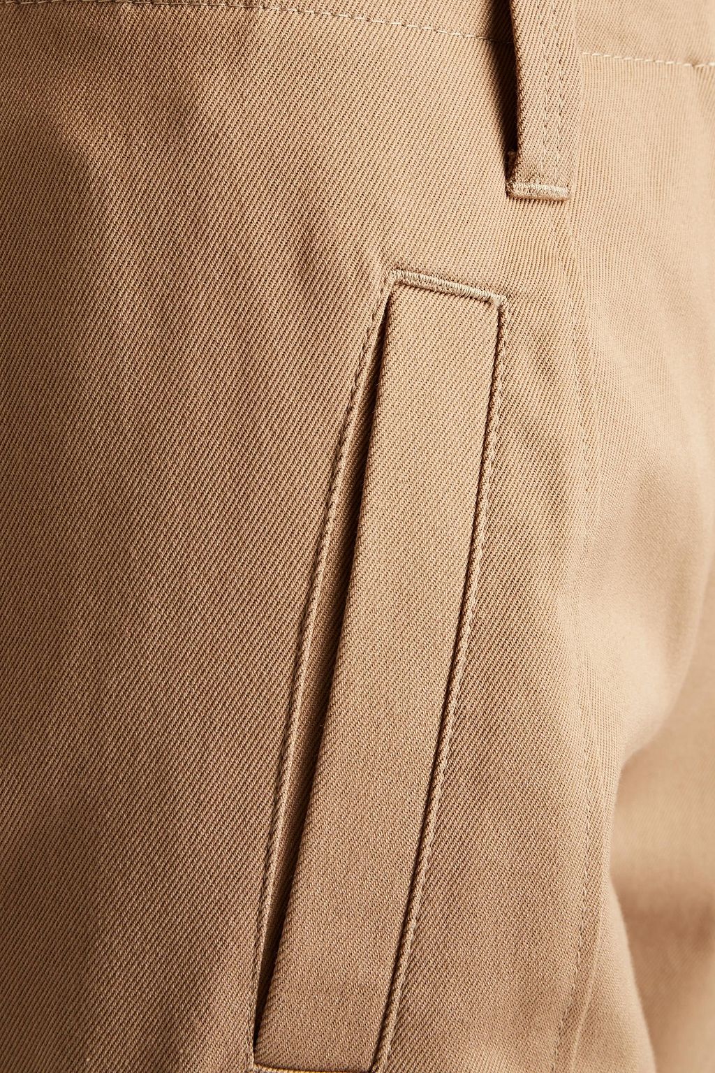 BRUNELLO CUCINELLI Cropped bead-embellished cotton-twill tapered pants