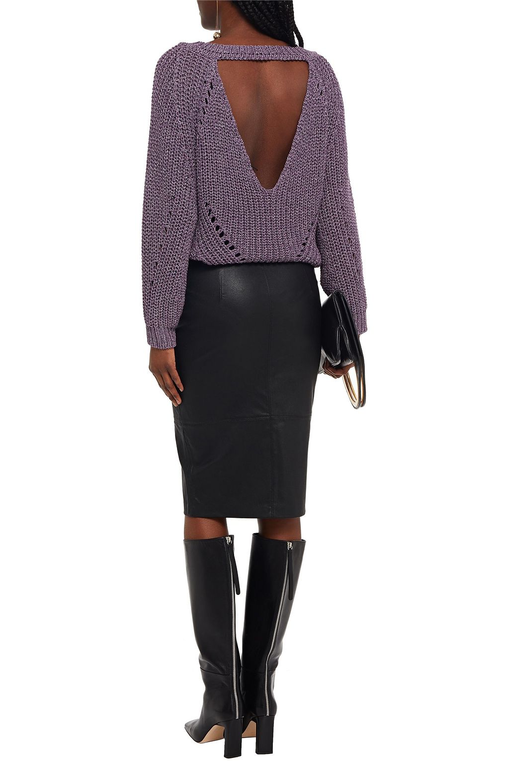BA&SH Queen leather pencil skirt