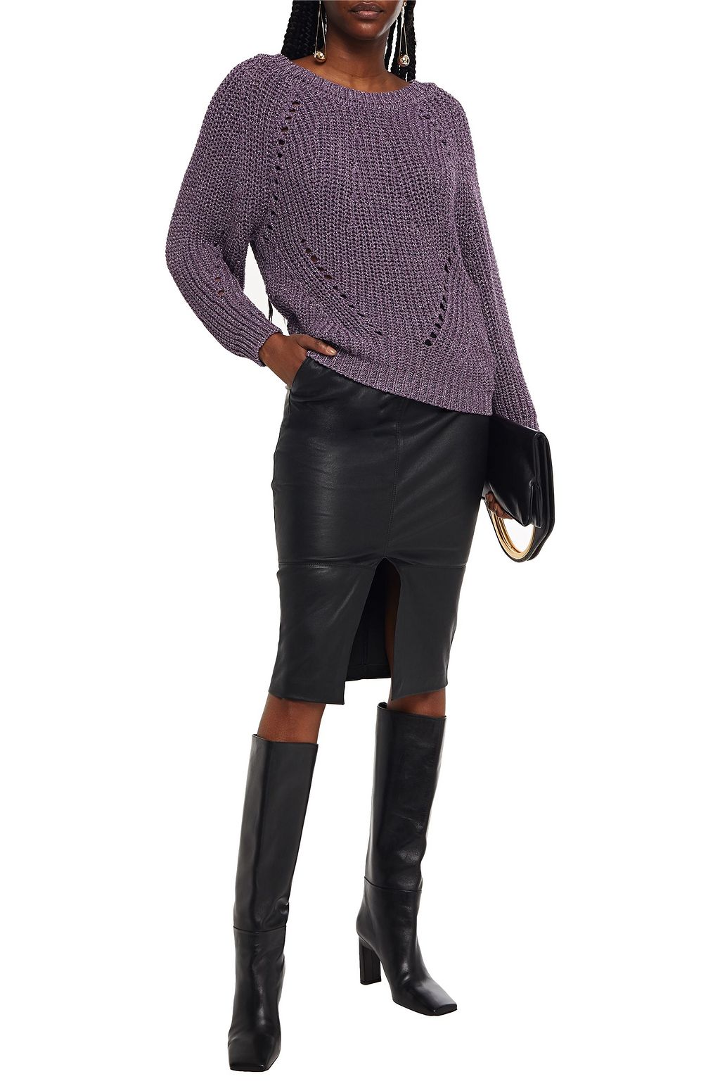 BA&SH Queen leather pencil skirt