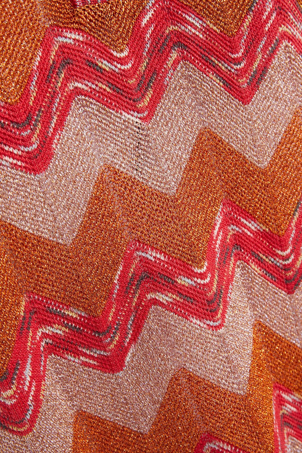 M MISSONI Metallic crochet-knit polo shirt