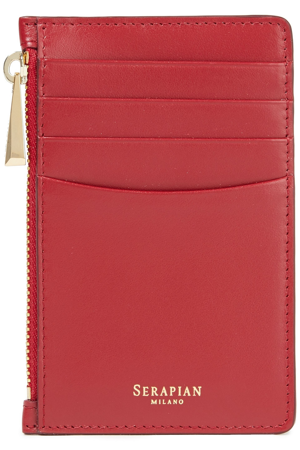 Serapian Woman Leather Cardholder Crimson Size --