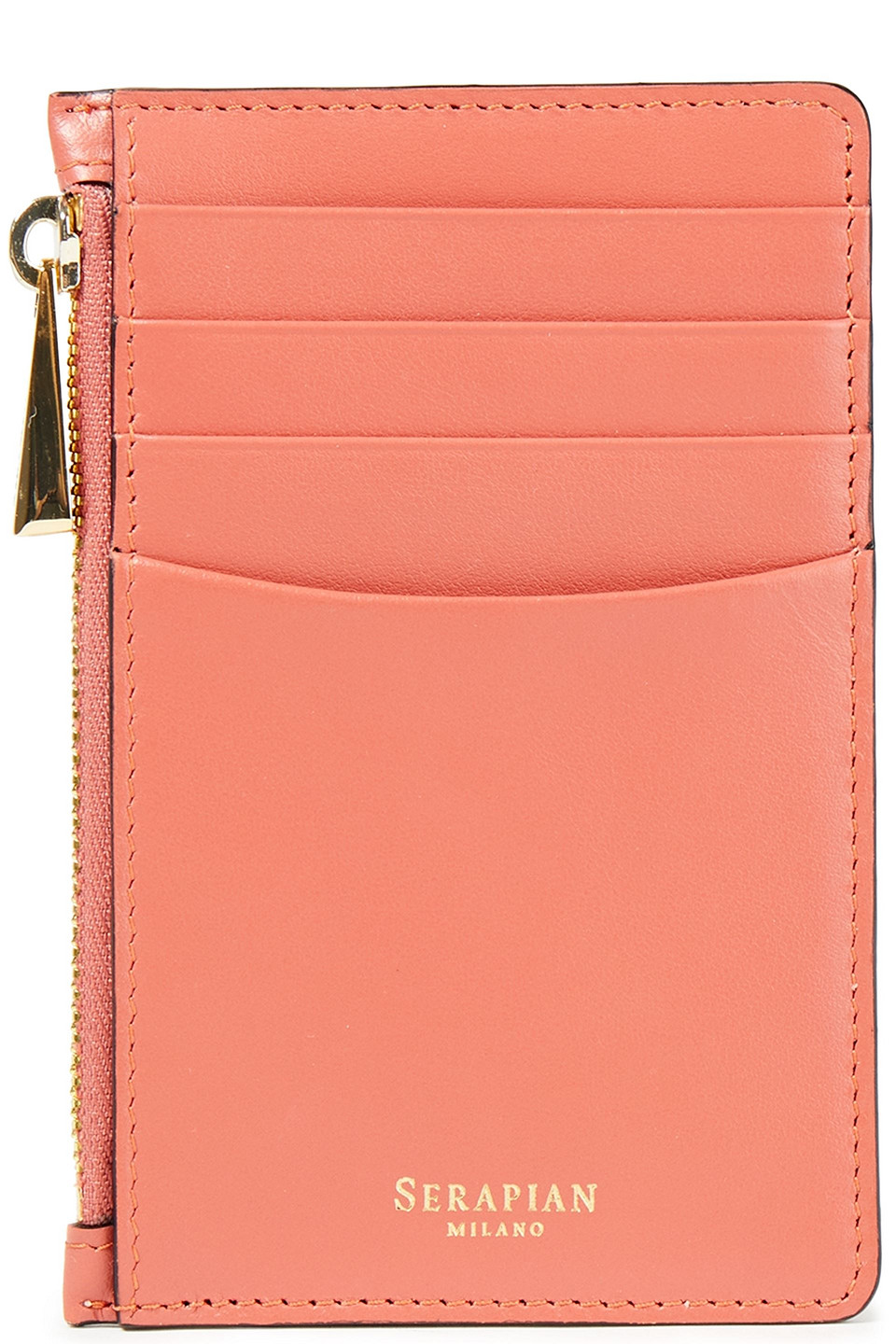 Serapian Woman Leather Cardholder Peach Size --