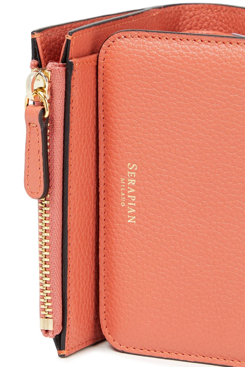 SERAPIAN Pebbled-leather wallet