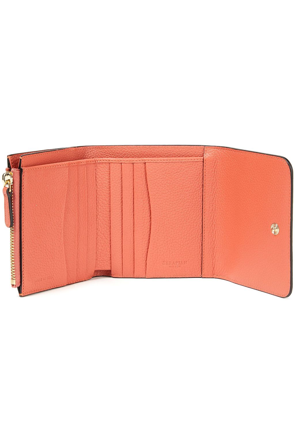 SERAPIAN Pebbled-leather wallet