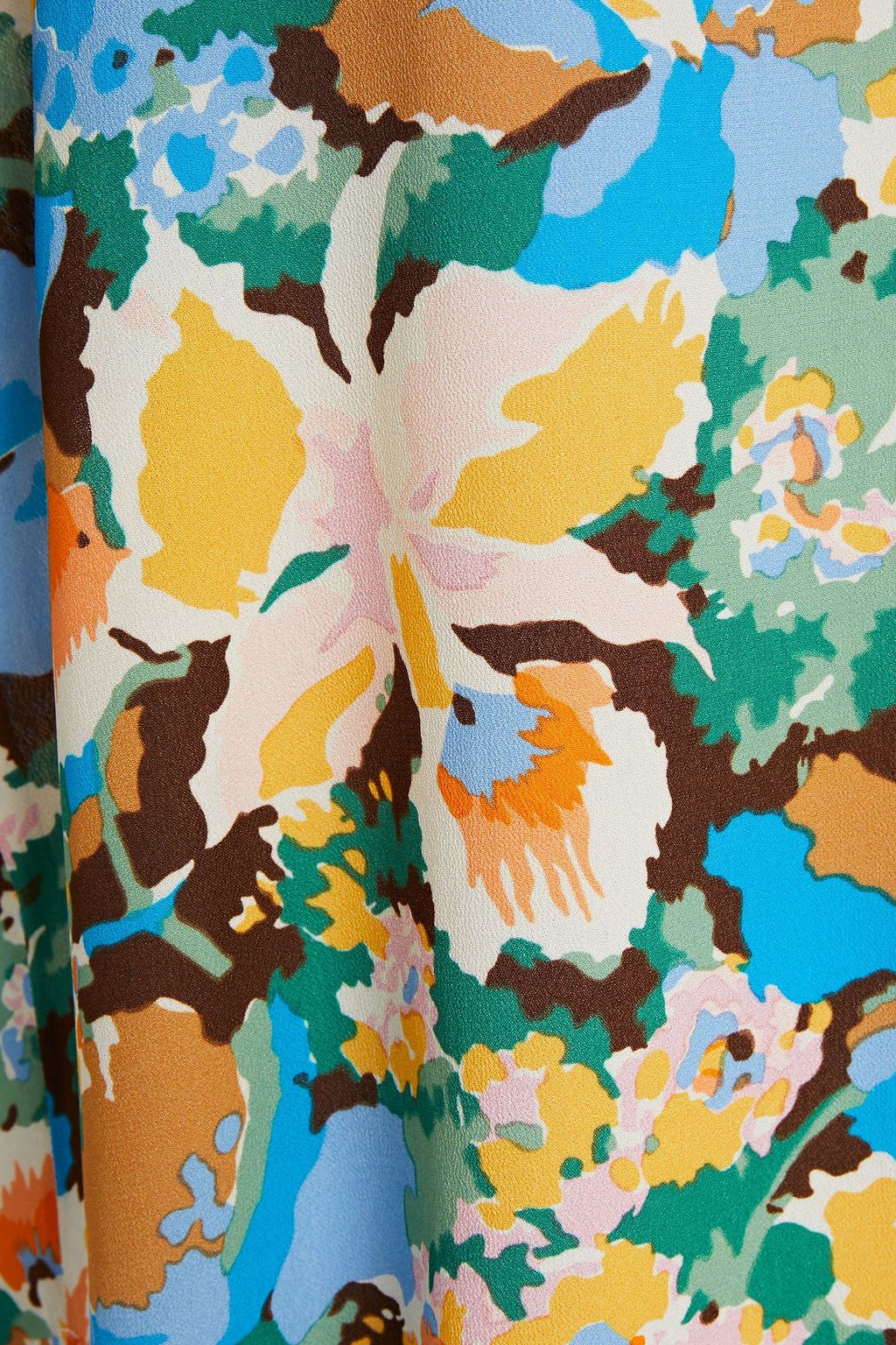 M MISSONI Gathered floral-print crepe top