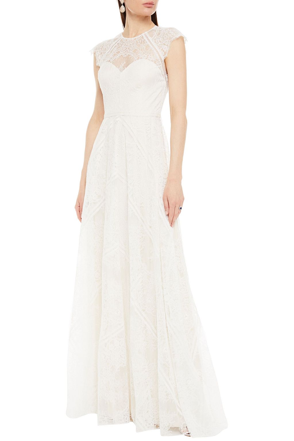 CATHERINE DEANE Natania gathered lace gown