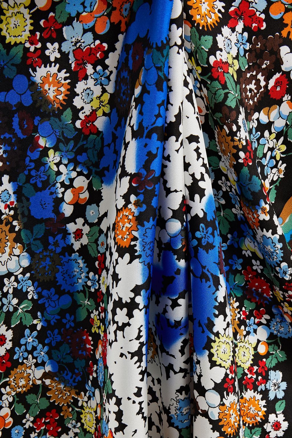 M MISSONI Paneled floral-print satin-twill and crepe shirt