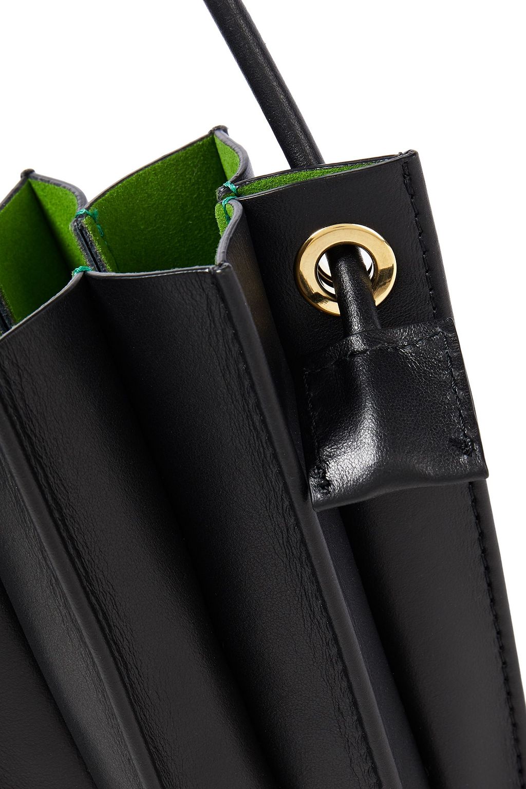 SARA BATTAGLIA Plissé leather bucket bag