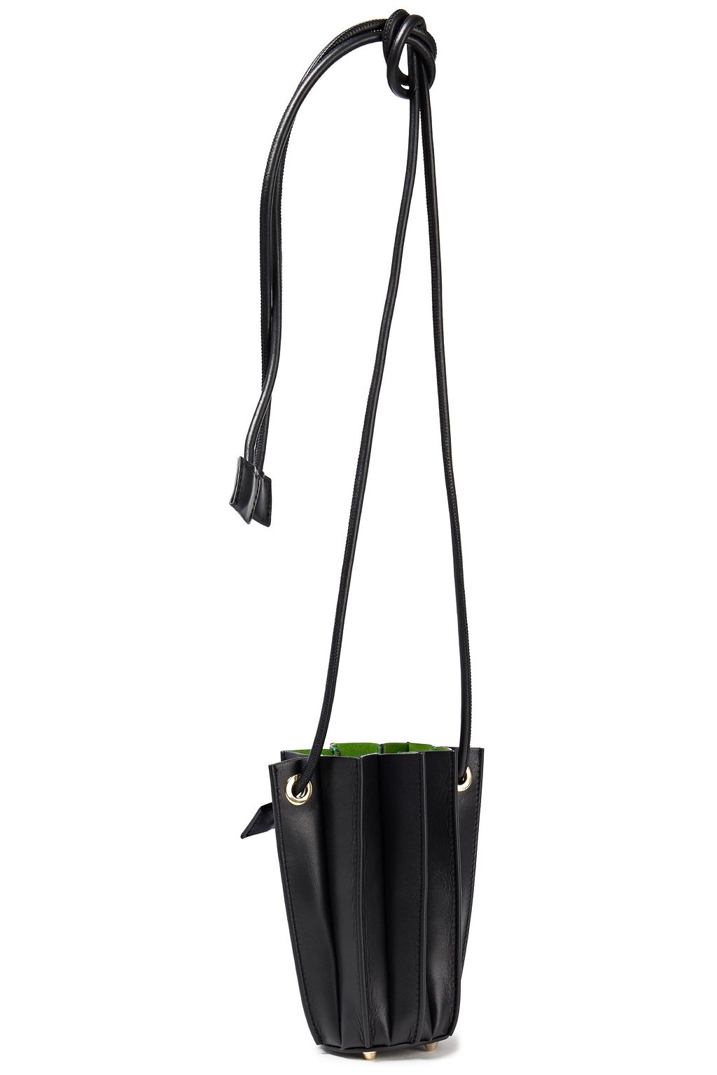 SARA BATTAGLIA Plissé leather bucket bag