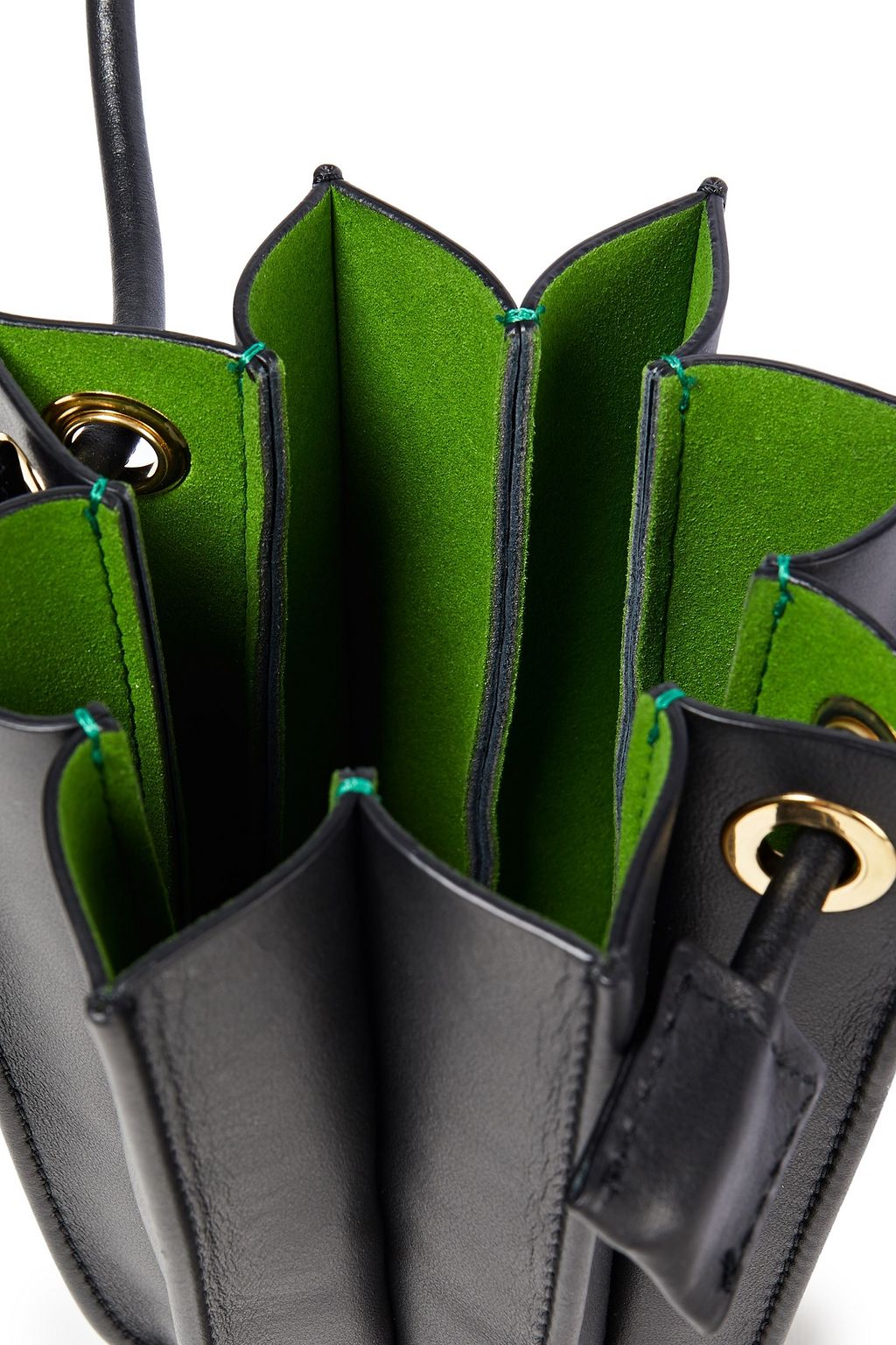 SARA BATTAGLIA Plissé leather bucket bag
