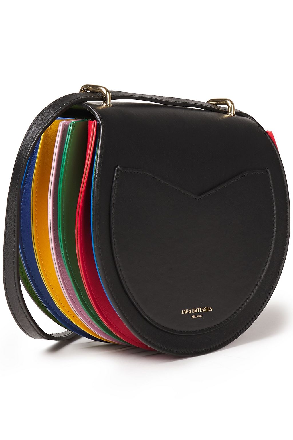 SARA BATTAGLIA Caroline color-block leather shoulder bag
