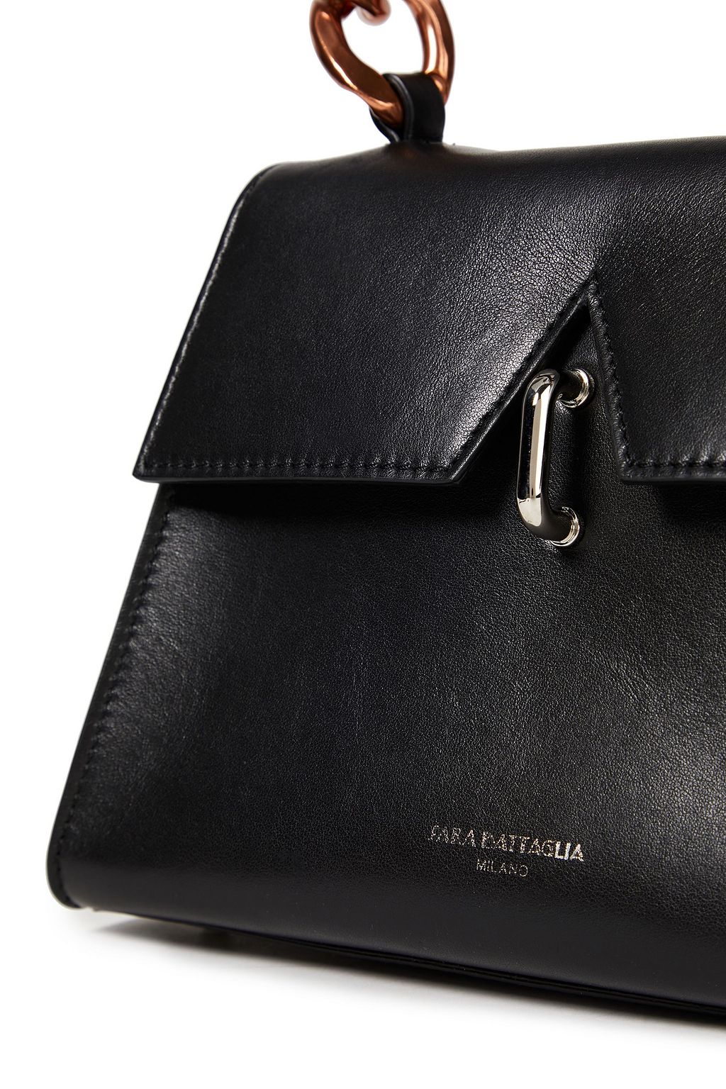SARA BATTAGLIA Paris chain-trimmed leather tote