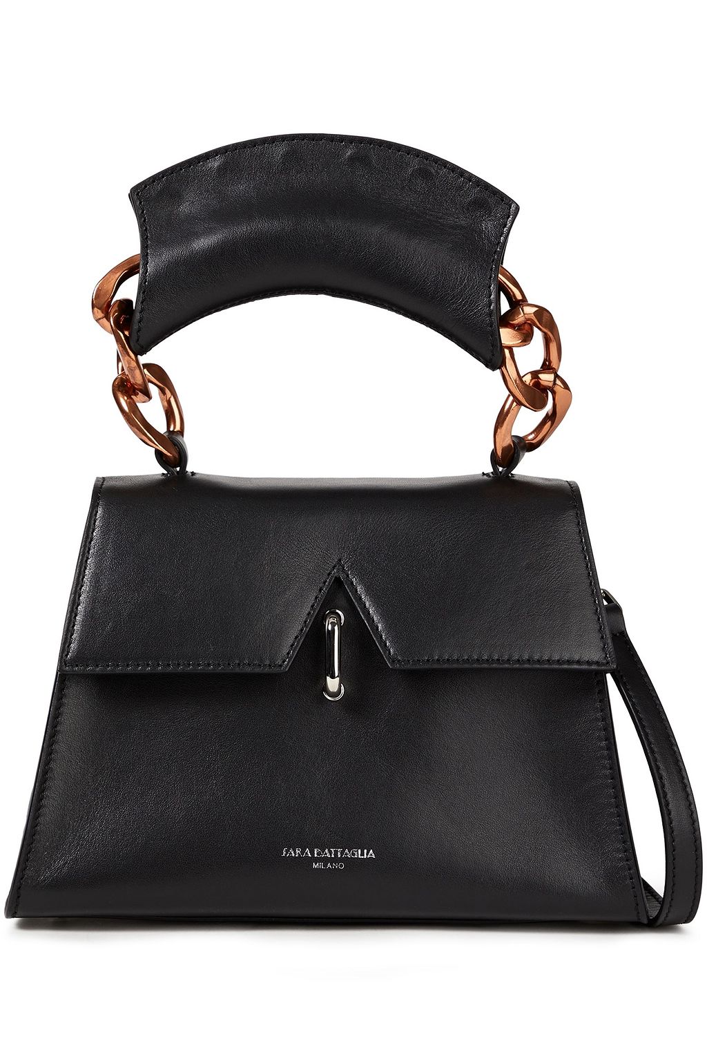 SARA BATTAGLIA Paris chain-trimmed leather tote