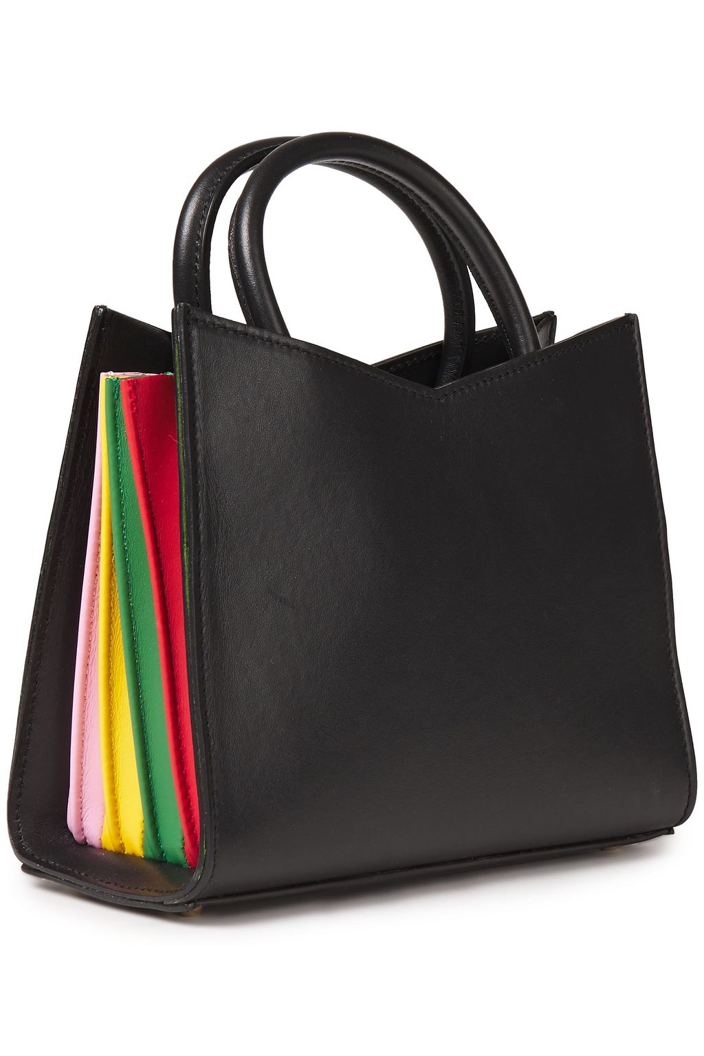 SARA BATTAGLIA Plissé Toy color-block leather tote
